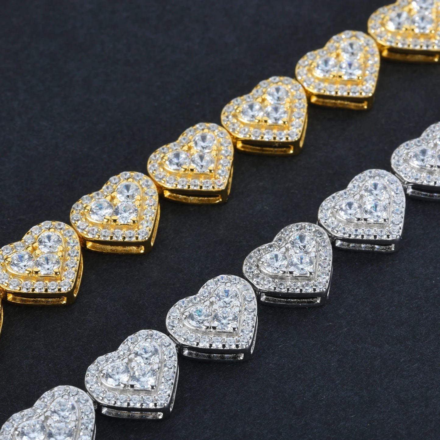 8MM VVS Moissanite Heart Tennis Bracelet