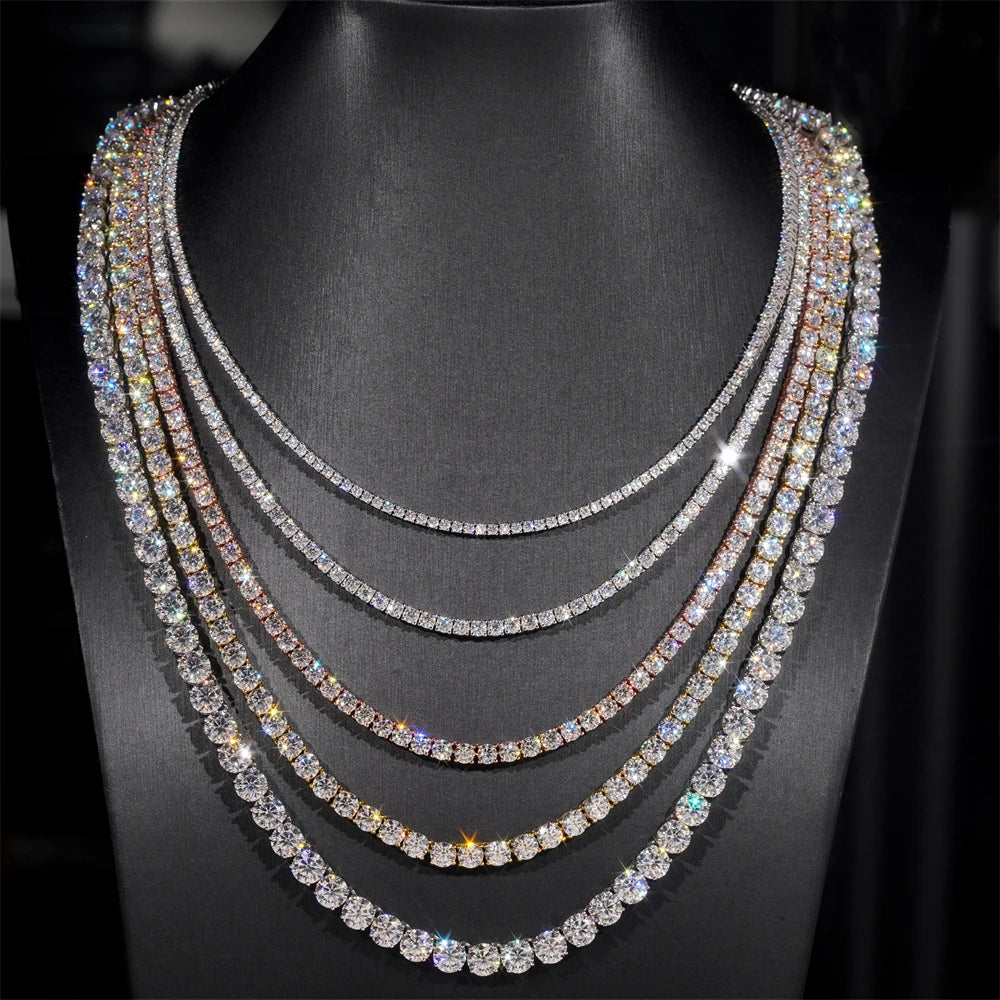 VVS Moissanite Tennis Chain 14K Gold