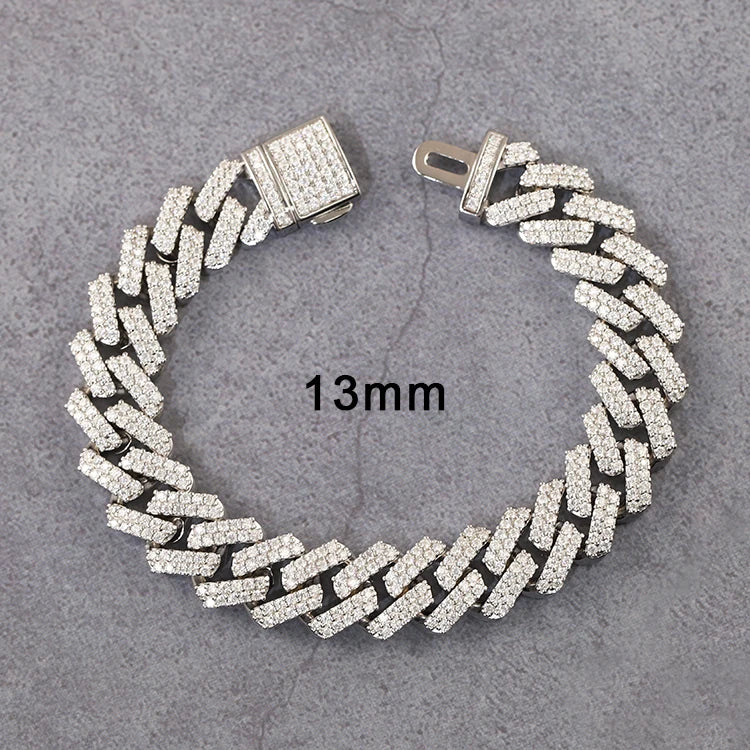 VVS Moissanite Cuban Link Bracelet 14K Gold