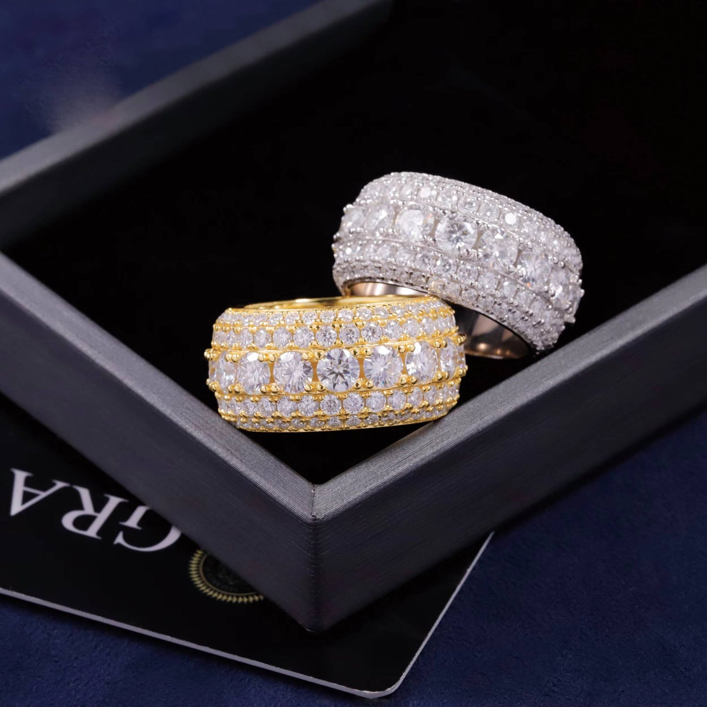 VVS Moissanite Cuban Ring 925S - 18K GOLD