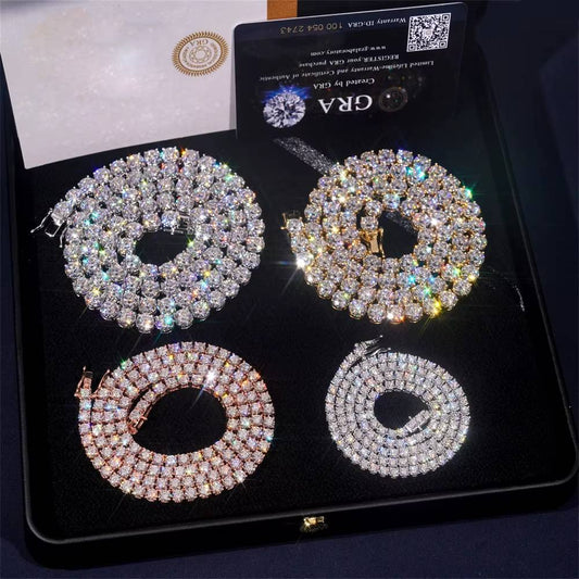 VVS Moissanite Tennis Chain 14K Gold
