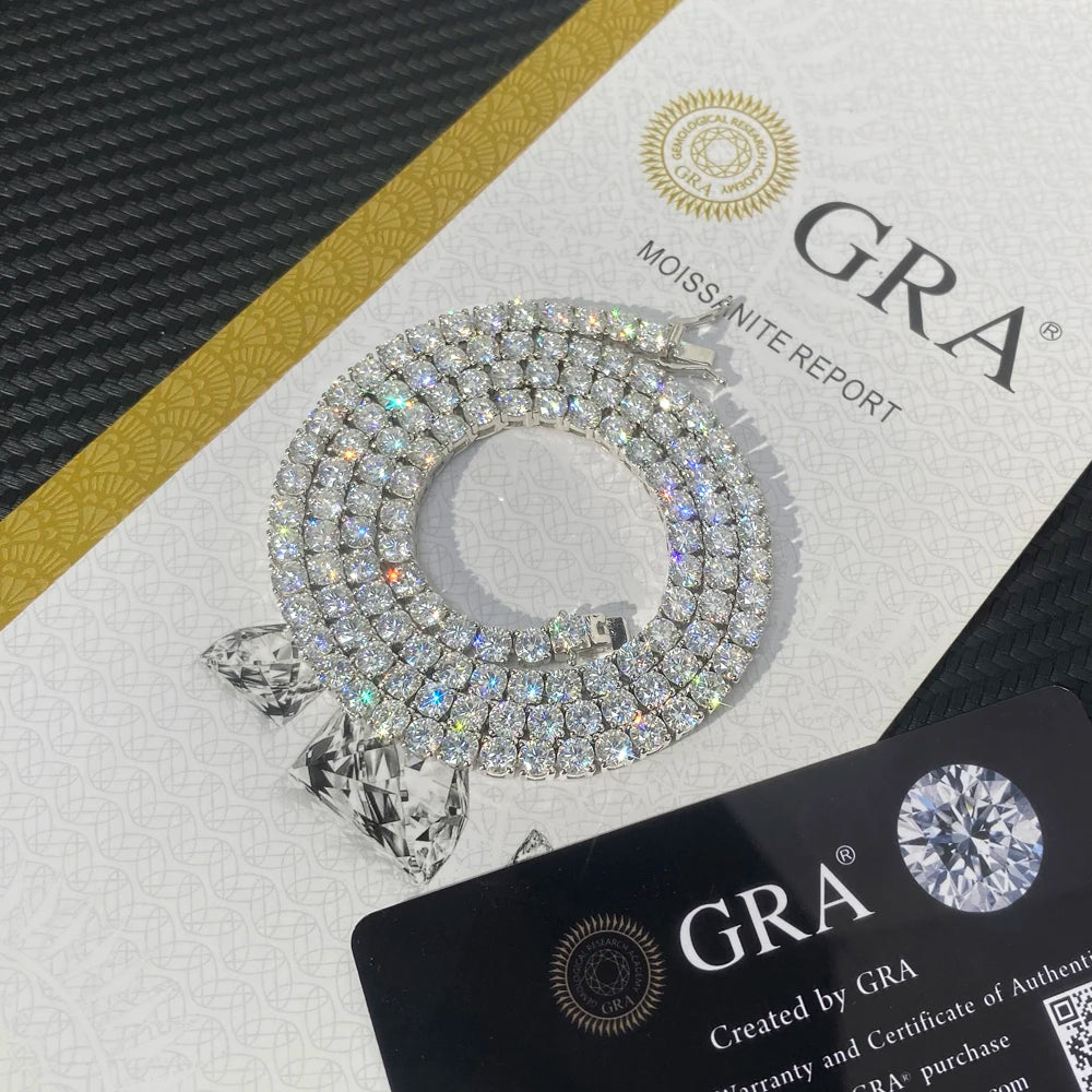 6.5MM VVS Moissanite Tennis Chain 14K Gold