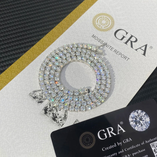 6.5MM VVS Moissanite Tennis Chain 14K Gold