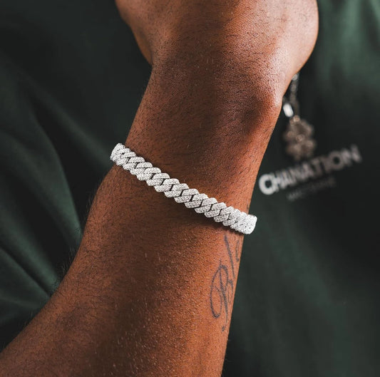 VVS Moissanite Cuban Link Bracelet 14K Gold