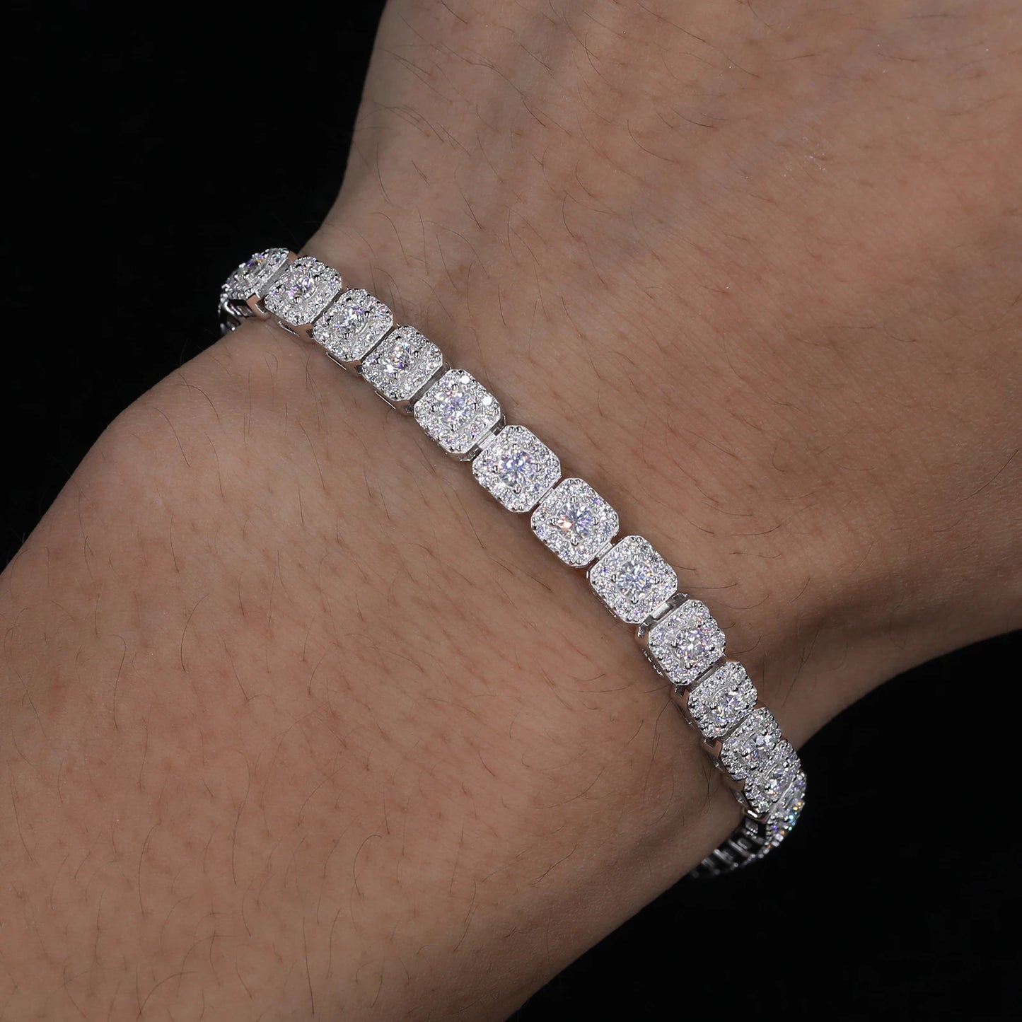 6MM VVS Halo Bracelet 18K GOLD