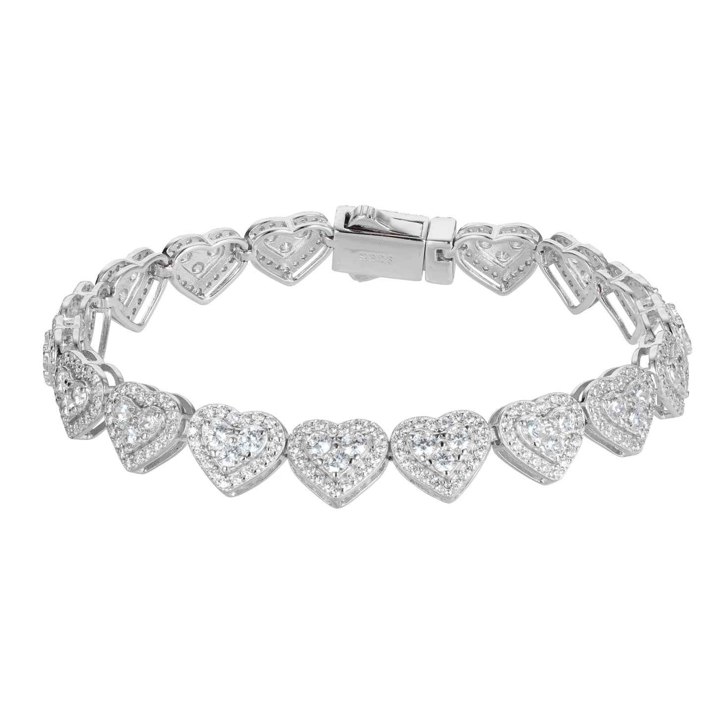 8MM VVS Moissanite Heart Tennis Bracelet
