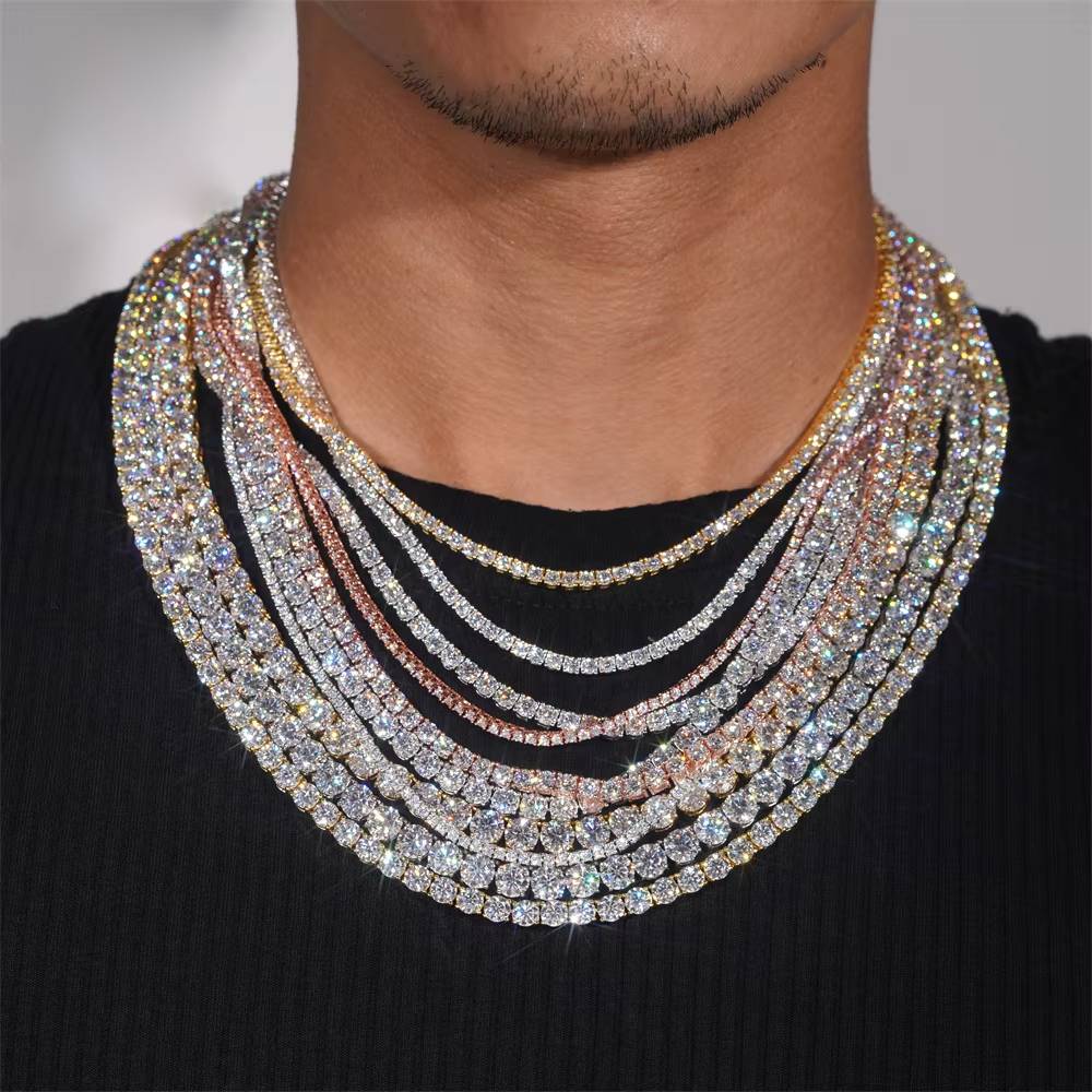 VVS Moissanite Tennis Chain 14K Gold