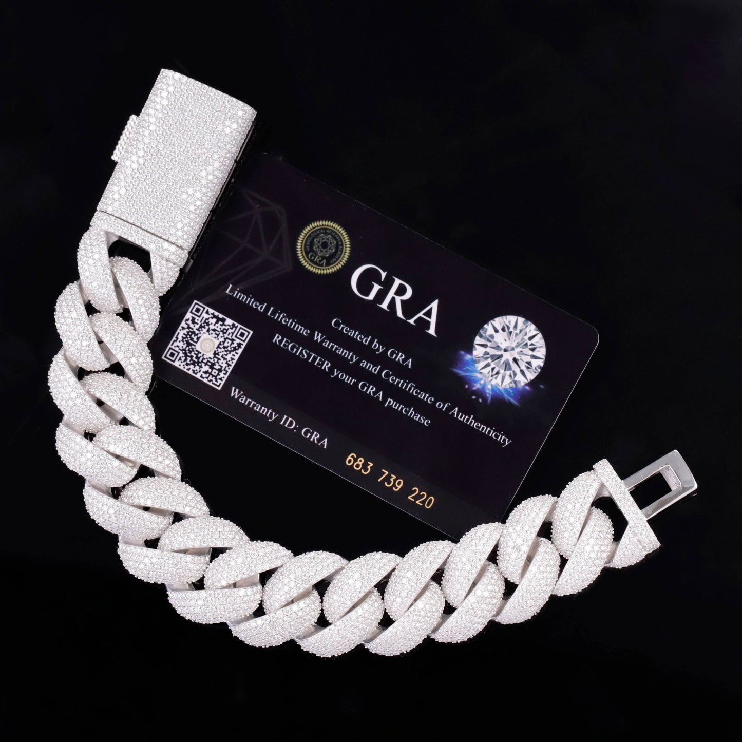 VVS Moissanite Cuban Link Bracelet 14K Gold