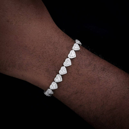 8MM VVS Moissanite Heart Tennis Bracelet