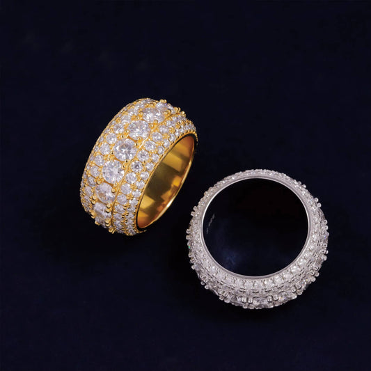 VVS Moissanite Cuban Ring 925S - 18K GOLD